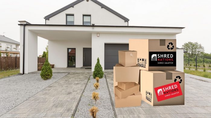 Moving boxes in driveway