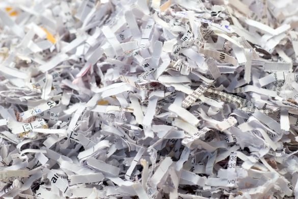 Paper Shredded with Cross Cut Shredding Technique