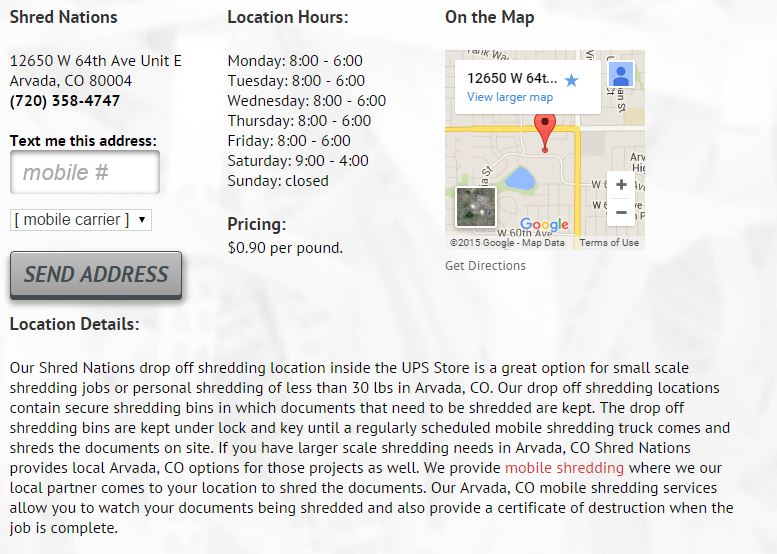 shred nations drop off shredding location results page example