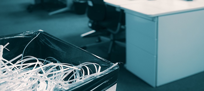 Shredded Paper in a Bin
