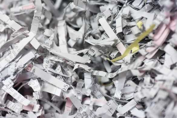 Paper Shredded by the Pierce and Tear Method