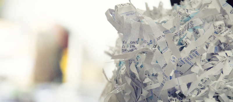 shredded paper close up