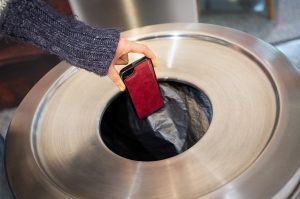 Cell Phone in Bin