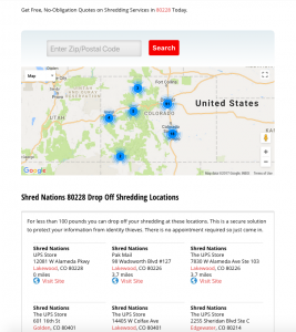 Selecting Drop Off Shredding Locations